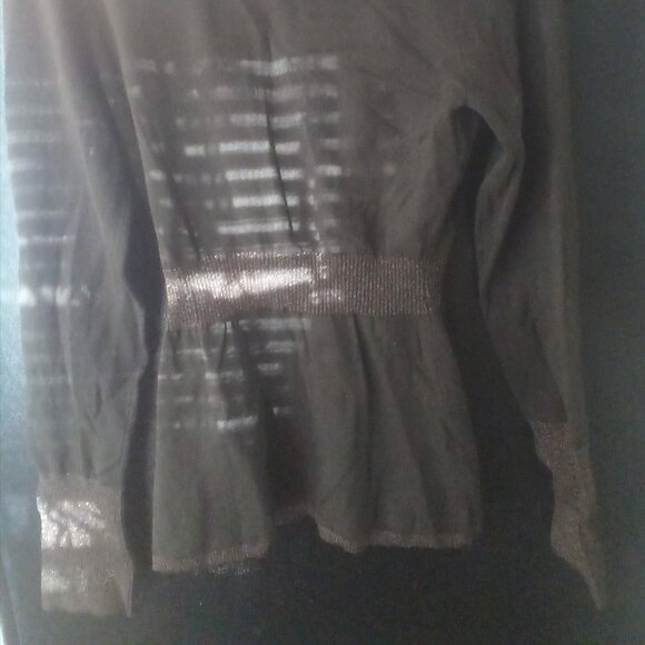 Cache Brown/Bronze zippered sweater w/real fur trim removable collar Med NWT - Picture 7 of 9